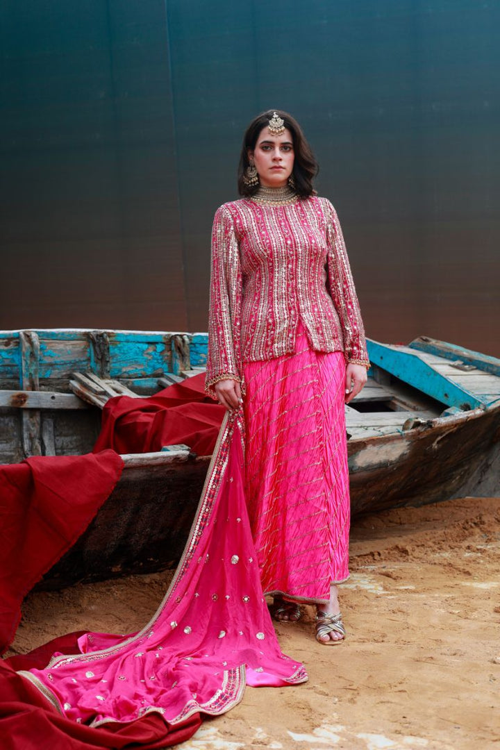 Huma Adnan - Amara
 - Fuchsia - Chiffon - 3 Piece