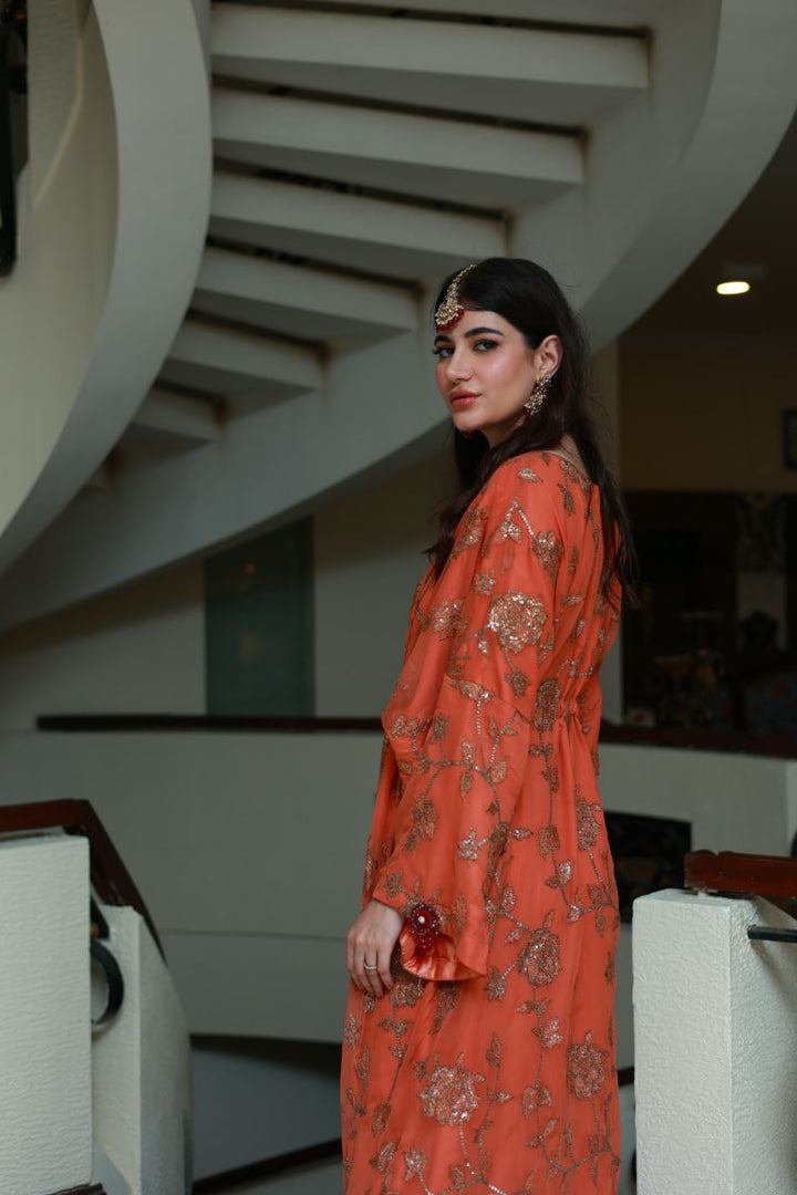 Huma Adnan - Ruhi - Rust - Chiffon - 1 Piece