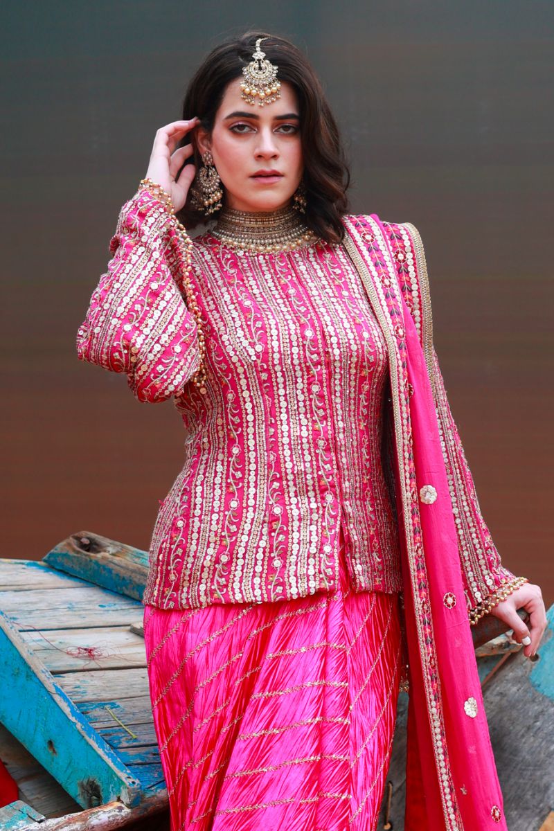 Huma Adnan - Amara
 - Fuchsia - Chiffon - 3 Piece