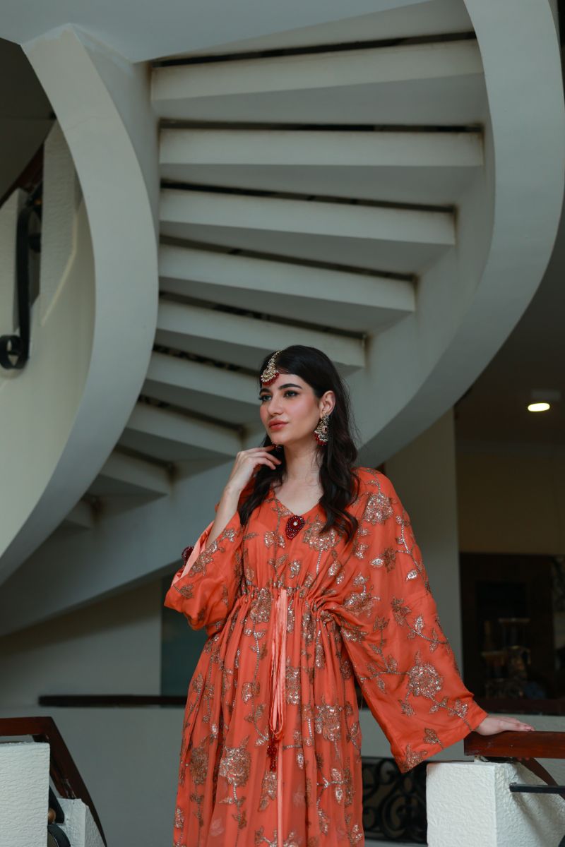 Huma Adnan - Ruhi - Rust - Chiffon - 1 Piece