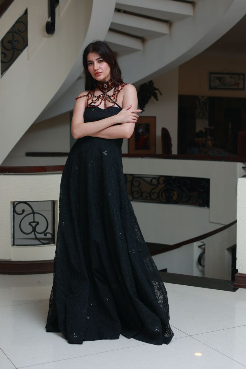 Huma Adnan - Leyla - Black - Organza - 1 Piece