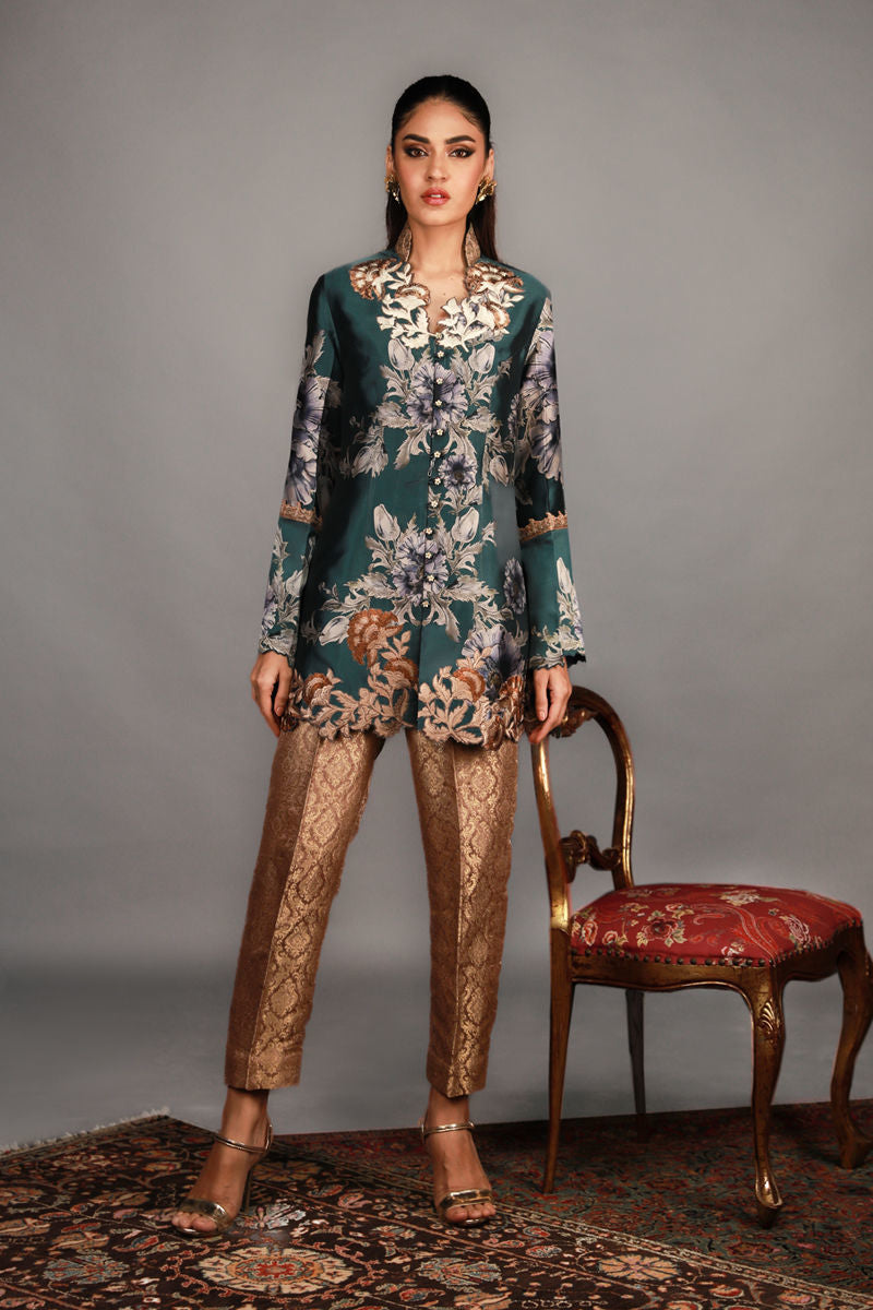 Shamaeel - TRE-01 - Sheesha Silk and Jamawar - 2 Piece