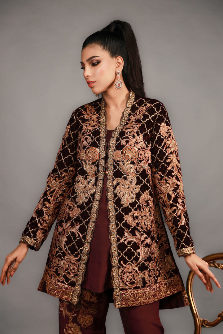 Shamaeel - TRE-06 - Velvet and Khaddi Silk - 3 Piece