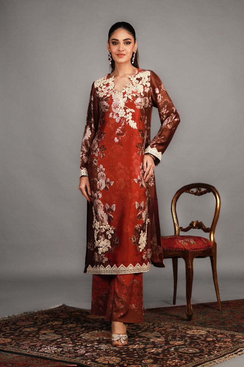 Shamaeel - TRE-07 - Sheesha Silk and Khaddi Silk - 3 Piece