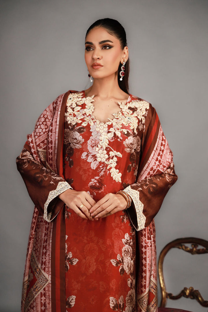 Shamaeel - TRE-07 - Sheesha Silk and Khaddi Silk - 3 Piece