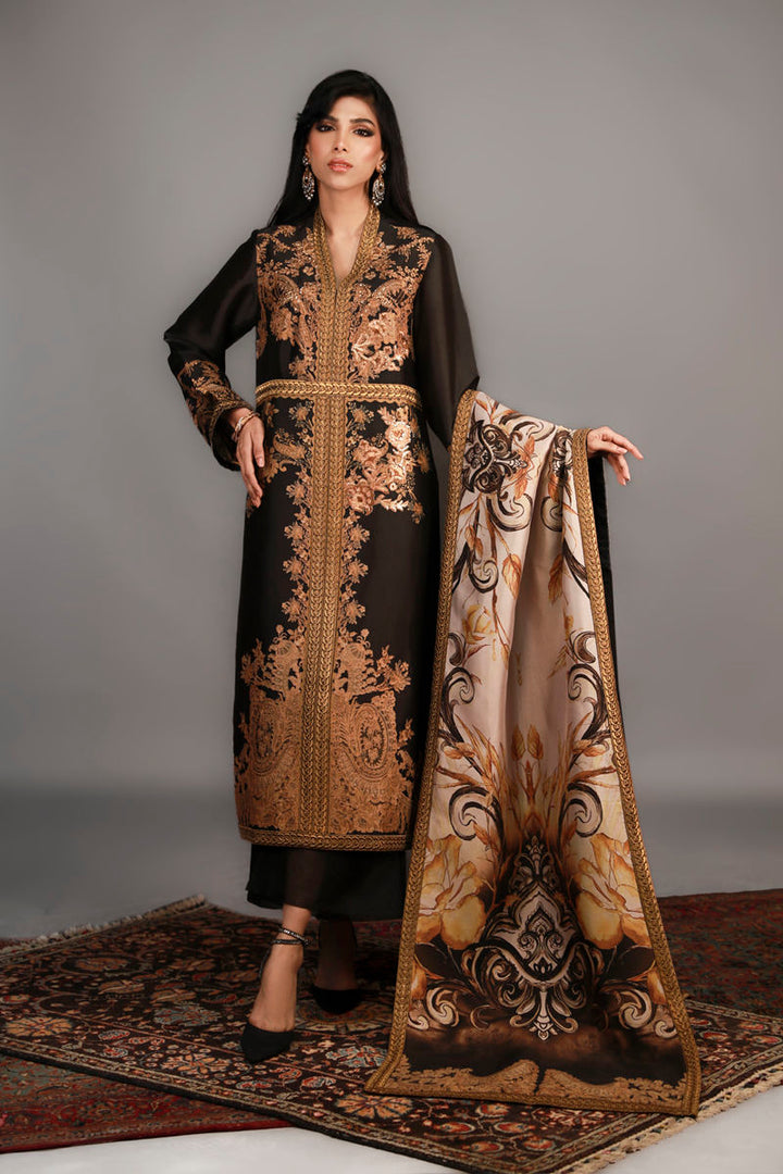 Shamaeel - TRE-08 - Sheesha Silk and Khaddi Silk - 3 Piece