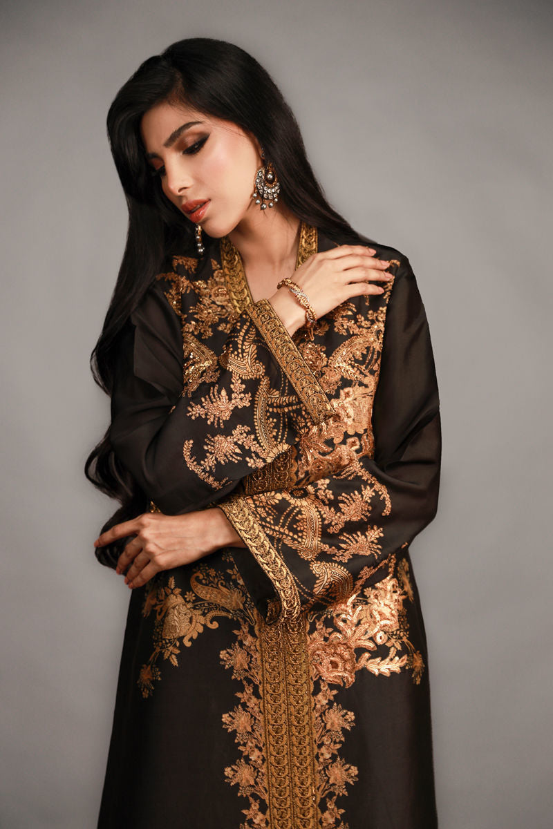 Shamaeel - TRE-08 - Sheesha Silk and Khaddi Silk - 3 Piece