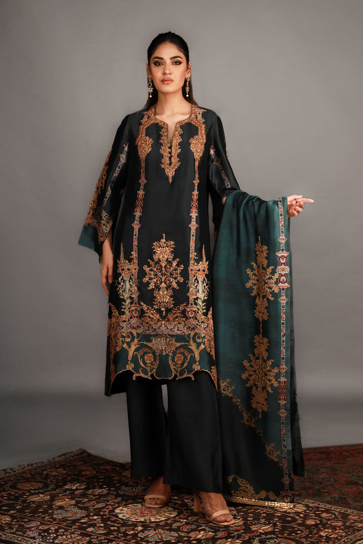 Shamaeel - TRE-10 - Sheesha Silk and Khaddi Silk - 3 Piece