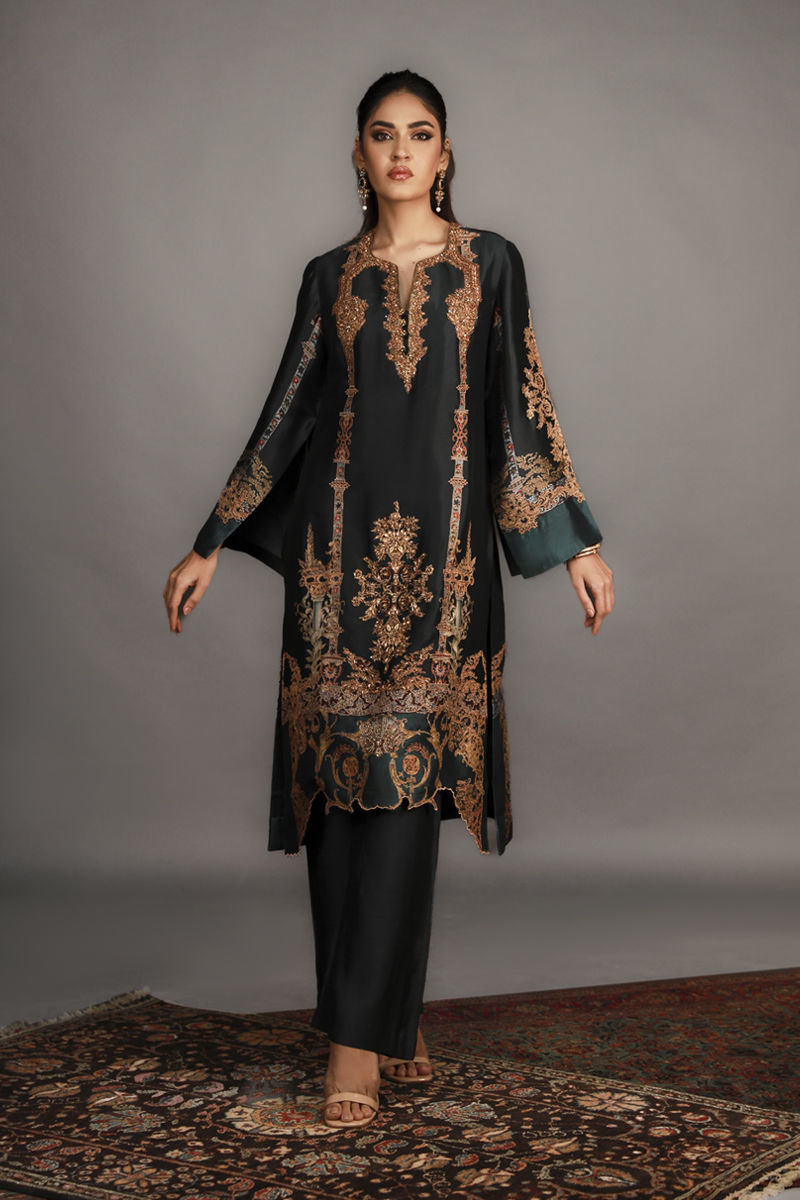 Shamaeel - TRE-10 - Sheesha Silk and Khaddi Silk - 3 Piece