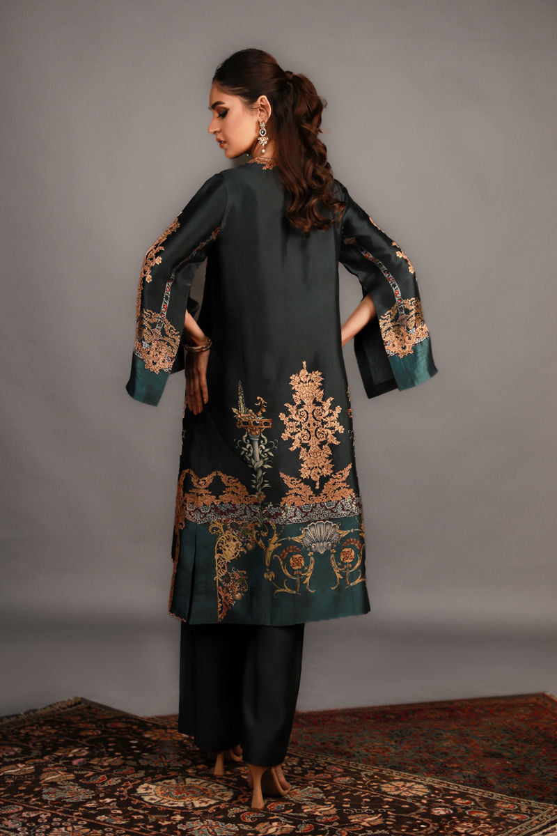 Shamaeel - TRE-10 - Sheesha Silk and Khaddi Silk - 3 Piece