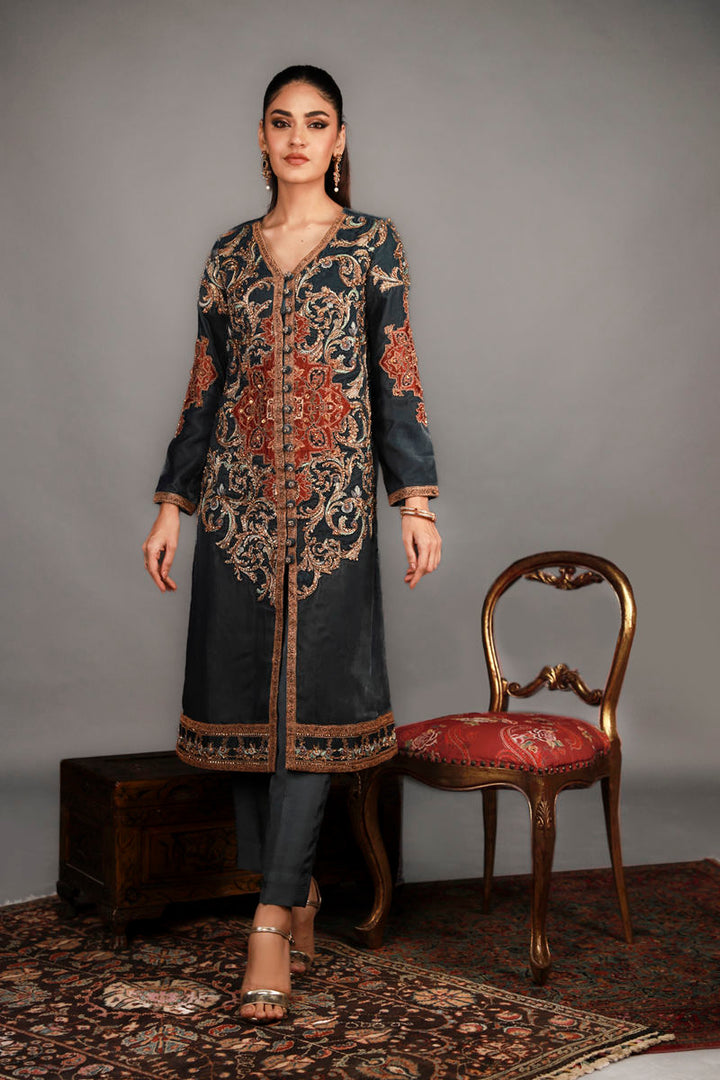 Shamaeel - TRE-11 - Velvet and Khaddi Silk - 2 Piece