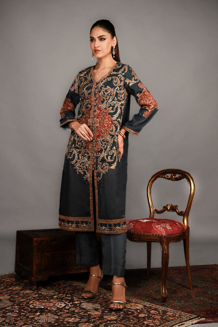 Shamaeel - TRE-11 - Velvet and Khaddi Silk - 2 Piece