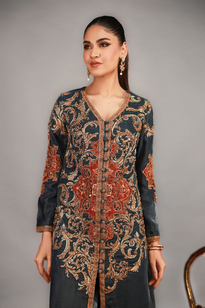 Shamaeel - TRE-11 - Velvet and Khaddi Silk - 2 Piece