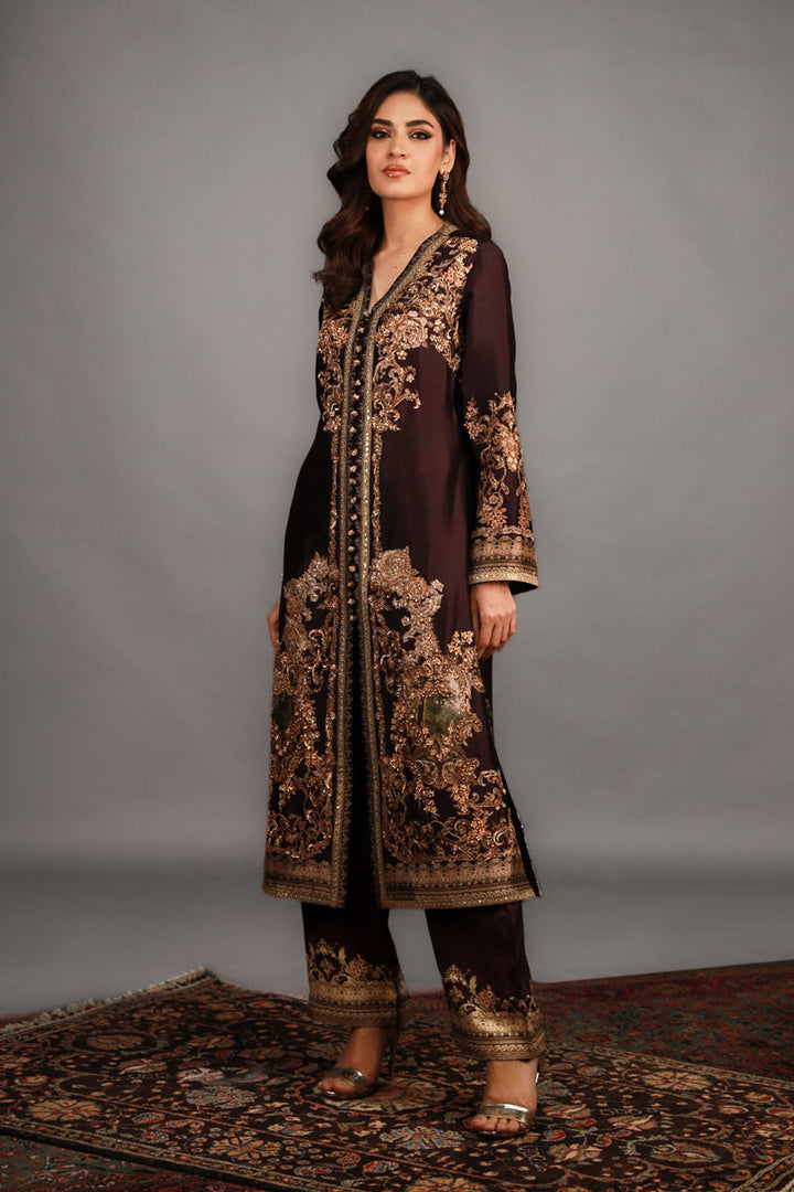 Shamaeel - TRE-13 - Sheesha Silk and Khaddi Silk - 3 Piece