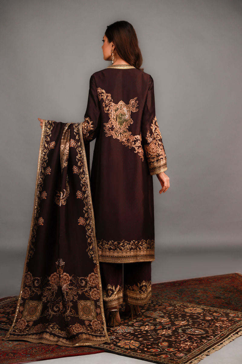 Shamaeel - TRE-13 - Sheesha Silk and Khaddi Silk - 3 Piece