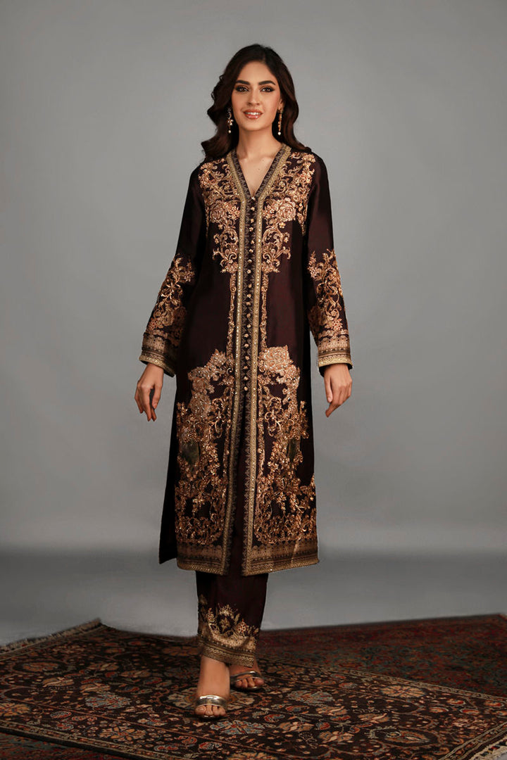 Shamaeel - TRE-13 - Sheesha Silk and Khaddi Silk - 3 Piece