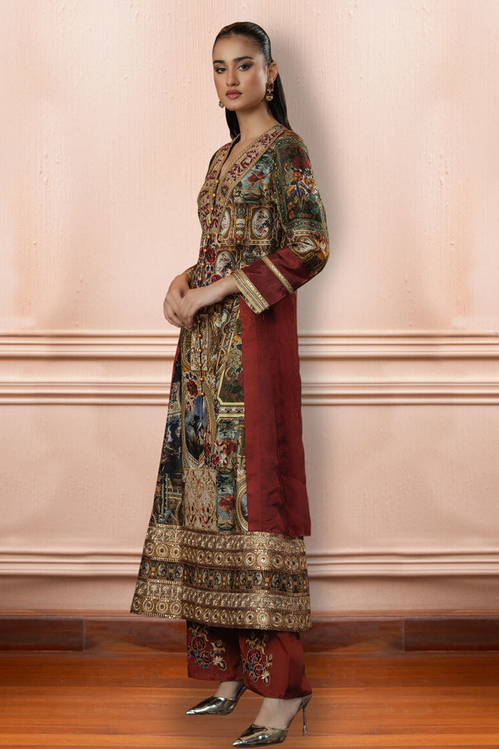 Shamaeel - TRE-16 - Sheesha Silk and Khaddi Silk - 2 Piece