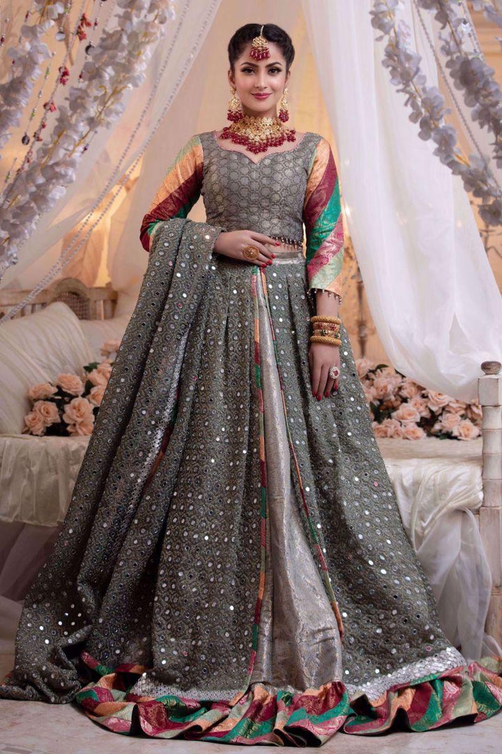 Zahra Ahmad - QH-006 - Grey - Jamawar - 3 Piece