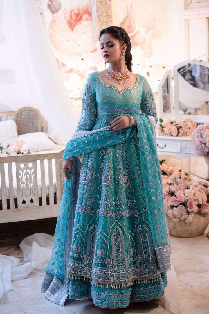 Zahra Ahmad - QH-005 - Blue - Organza - 2 Piece