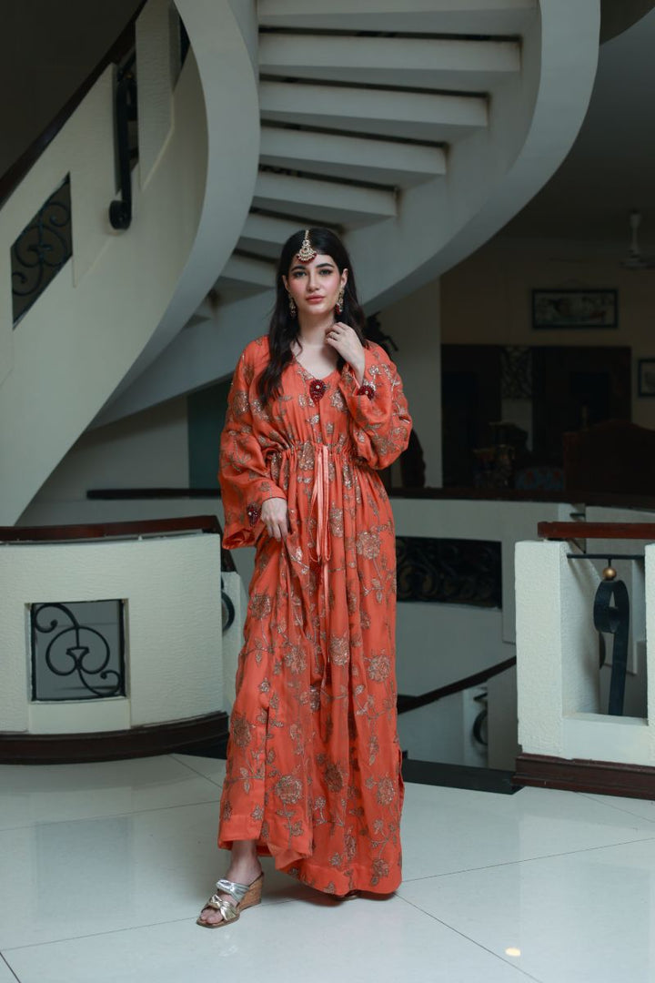 Huma Adnan - Ruhi - Rust - Chiffon - 1 Piece