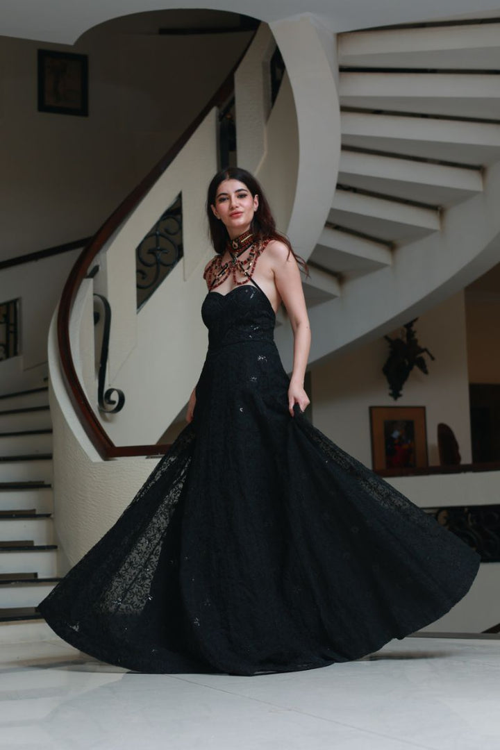 Huma Adnan - Leyla - Black - Organza - 1 Piece