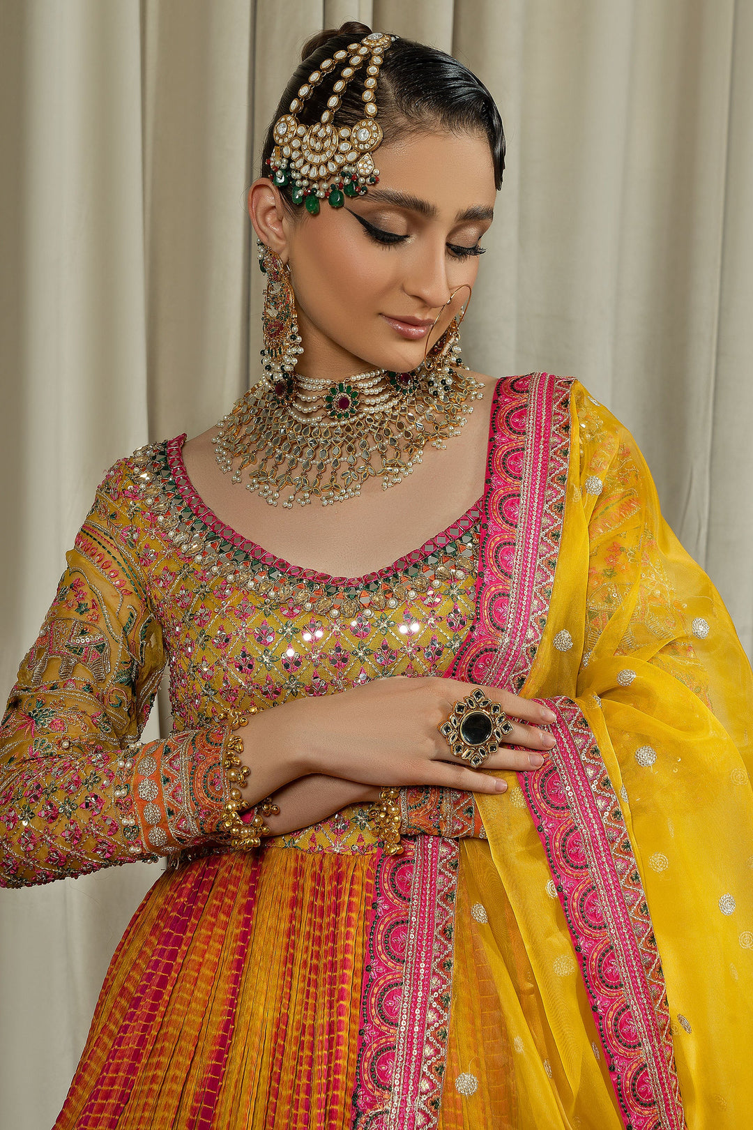 Arif Ashraf - Gulbano - Mustard - Silk and Organza - 2 Piece