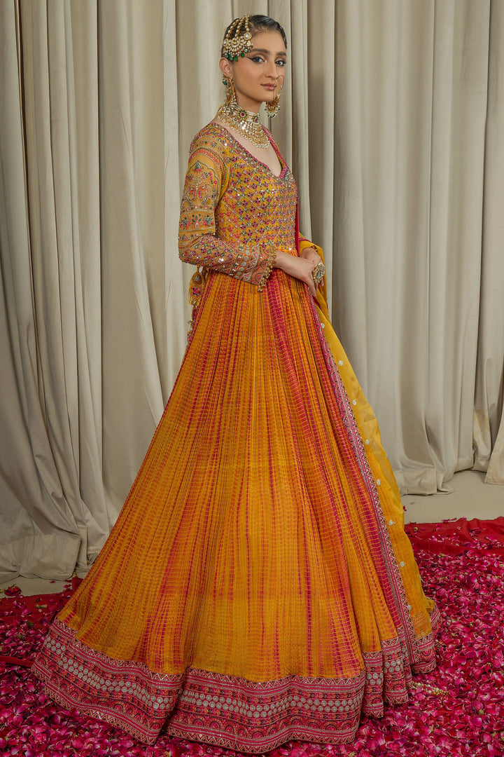 Arif Ashraf - Gulbano - Mustard - Silk and Organza - 2 Piece