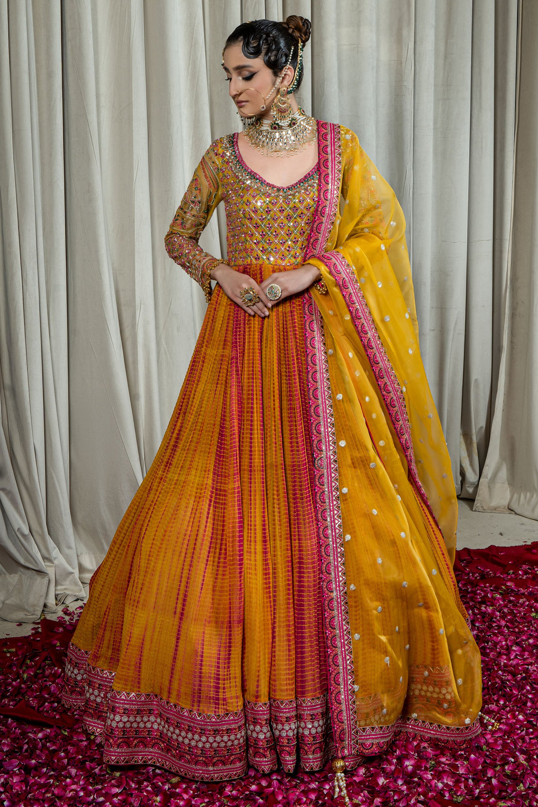 Arif Ashraf - Gulbano - Mustard - Silk and Organza - 2 Piece