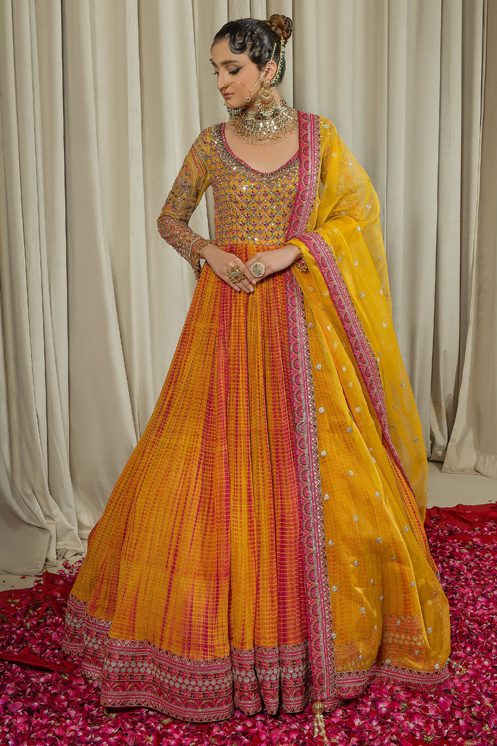 Arif Ashraf - Gulbano - Mustard - Silk and Organza - 2 Piece