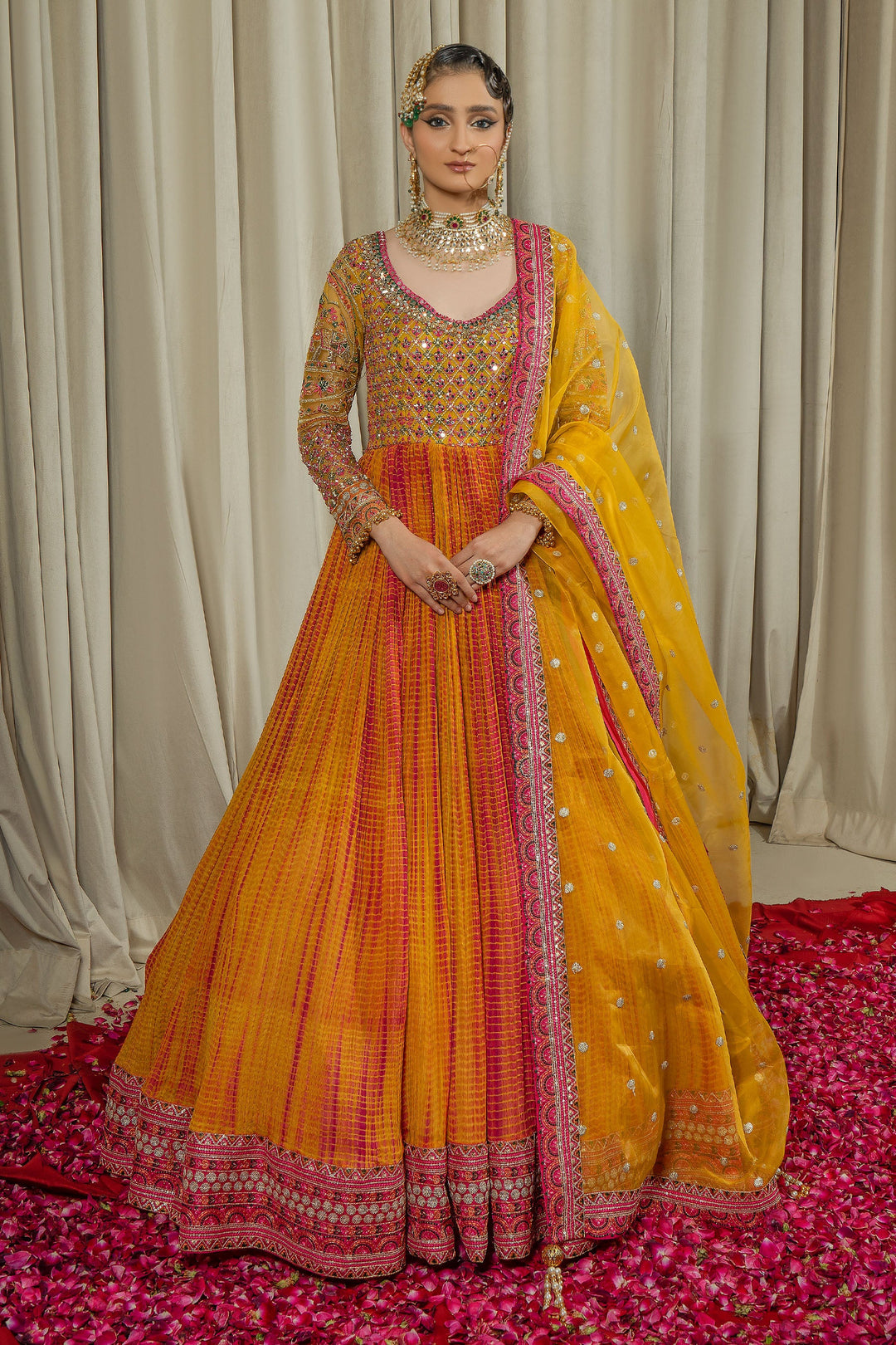 Arif Ashraf - Gulbano - Mustard - Silk and Organza - 2 Piece