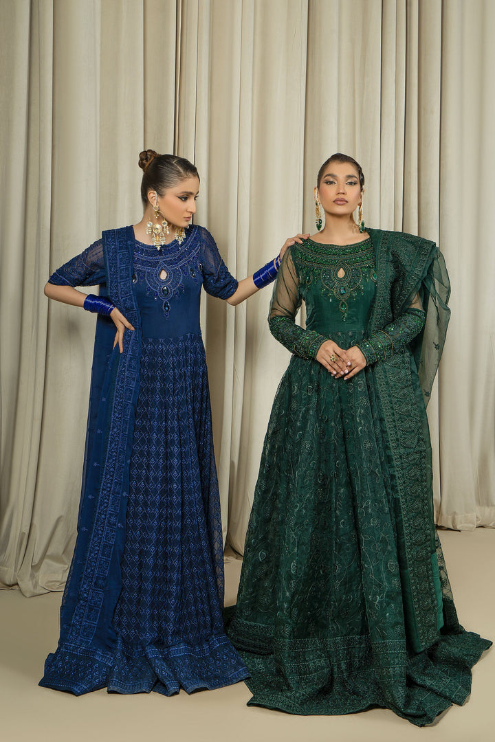 Arif Ashraf - Noor Jehan - Bottle Green - Organza - 3 Piece