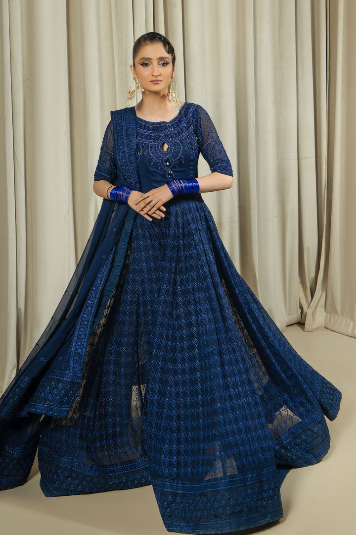 Arif Ashraf - Nissa - Blue - Chiffon - 3 Piece