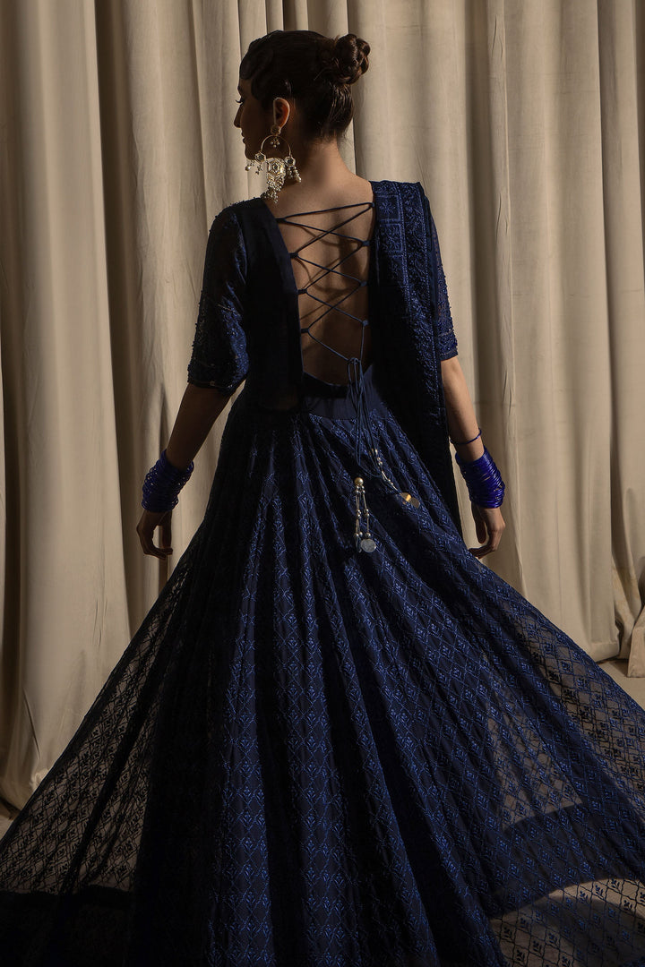 Arif Ashraf - Nissa - Blue - Chiffon - 3 Piece