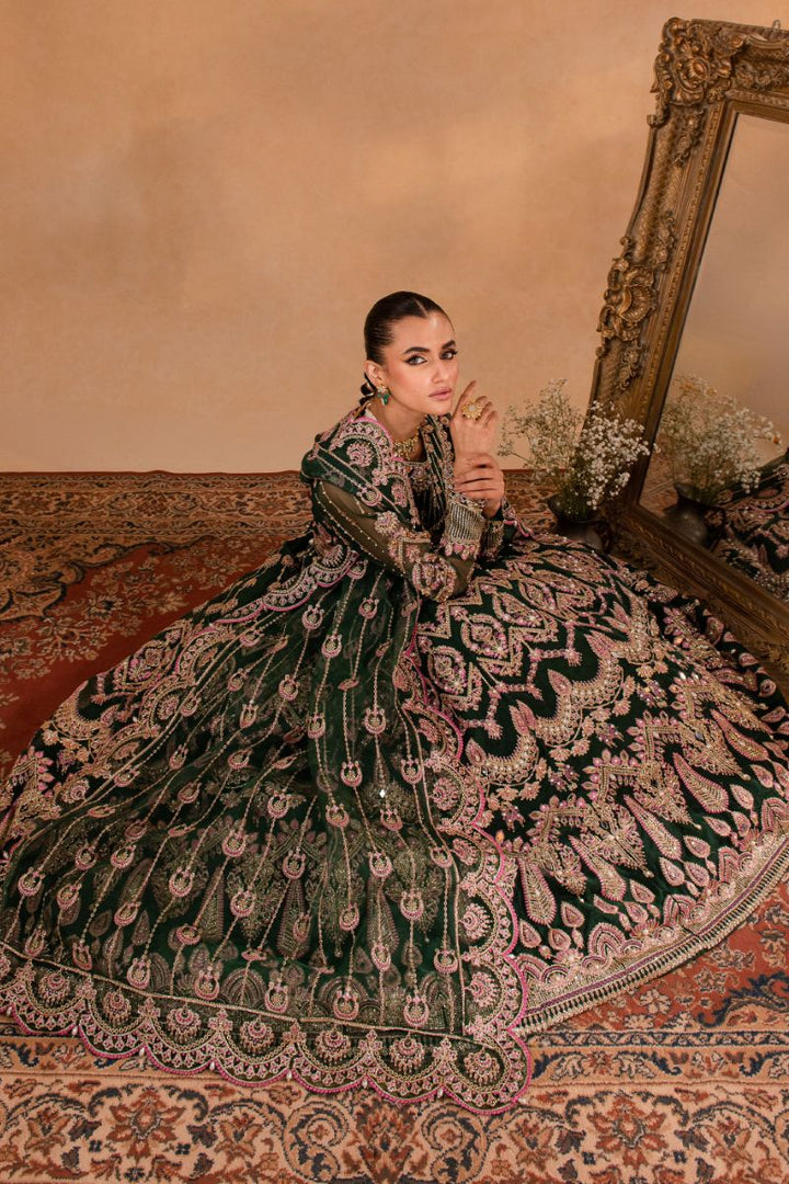 Maria Osama Khan - Pareesa - Lehnga - Green Organza & Raw Silk - 3 Piece