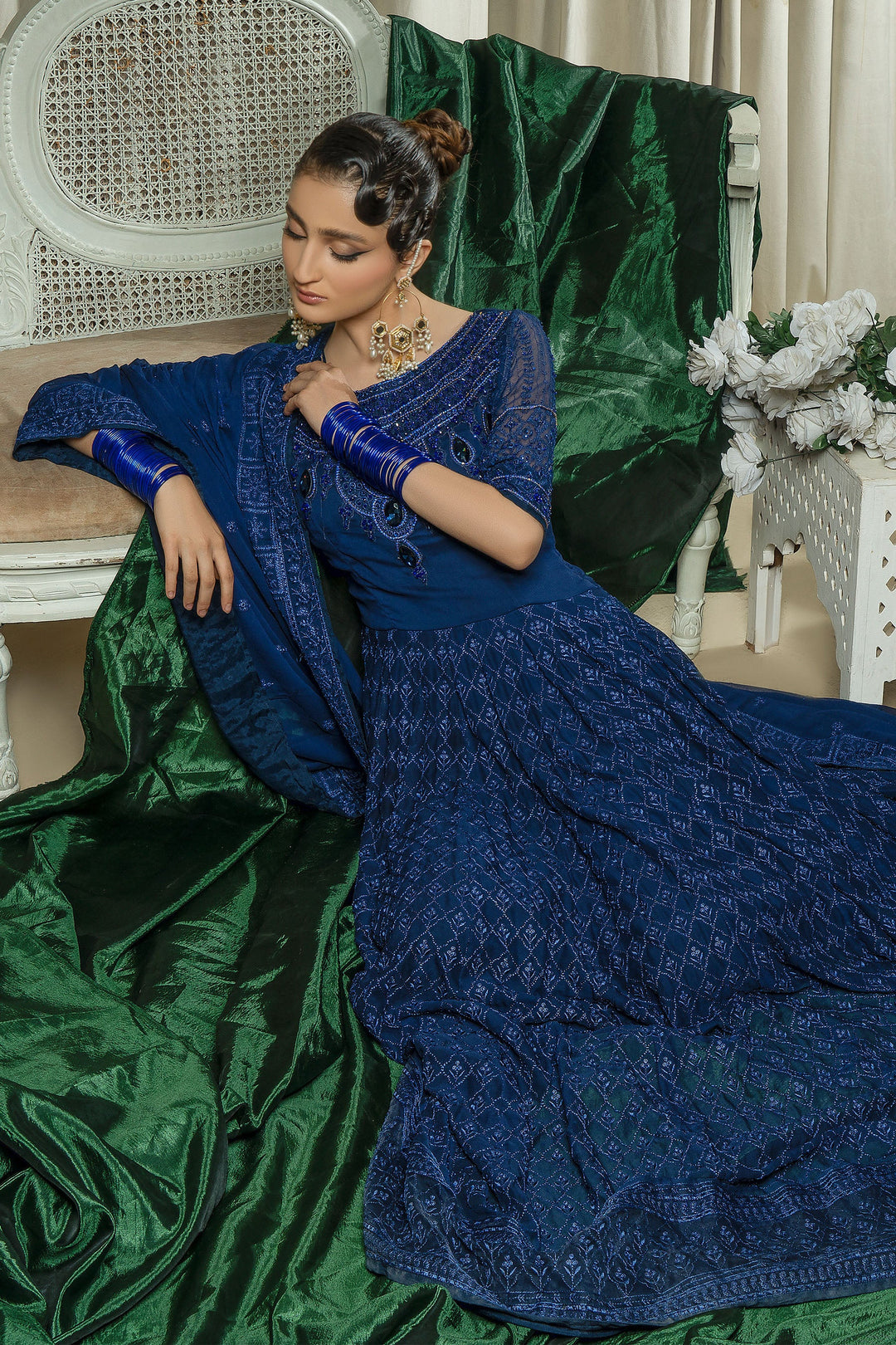 Arif Ashraf - Nissa - Blue - Chiffon - 3 Piece