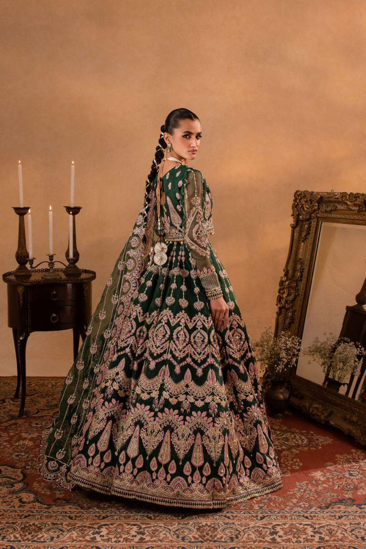 Maria Osama Khan - Pareesa - Lehnga - Green Organza & Raw Silk - 3 Piece