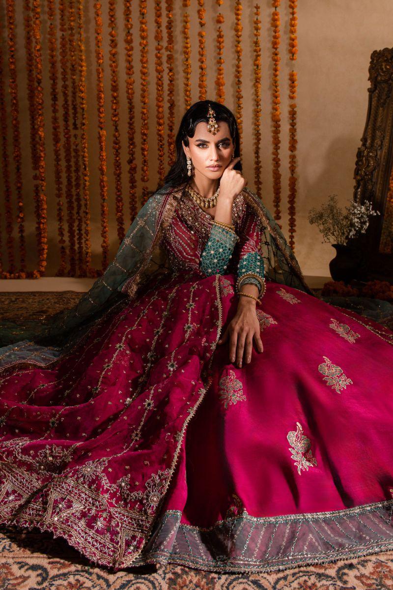 Maria Osama Khan - Kaira - Lehnga - Pink - Organza & Raw Silk - 3 Piece