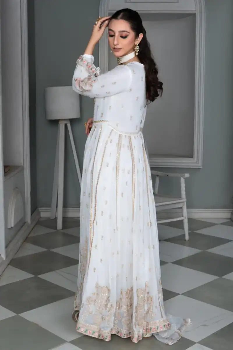 Sarajahan - White Gold - Chiffon - 3 Piece