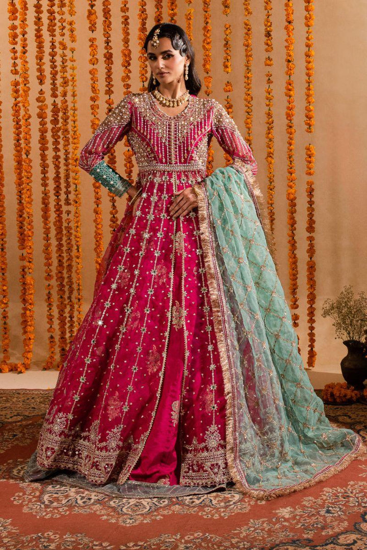 Maria Osama Khan - Kaira - Lehnga - Pink - Organza & Raw Silk - 3 Piece