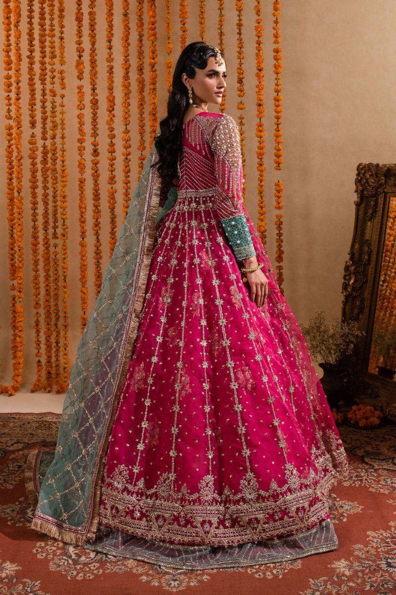 Maria Osama Khan - Kaira - Lehnga - Pink - Organza & Raw Silk - 3 Piece