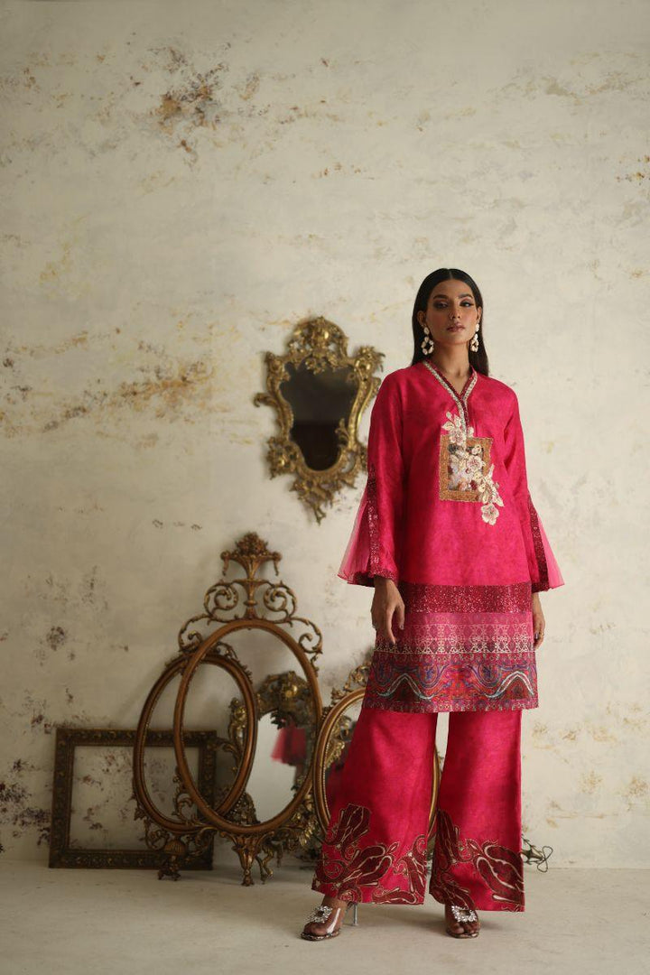 Shamaeel - RE-7 - Pink - Silk - 2 Piece