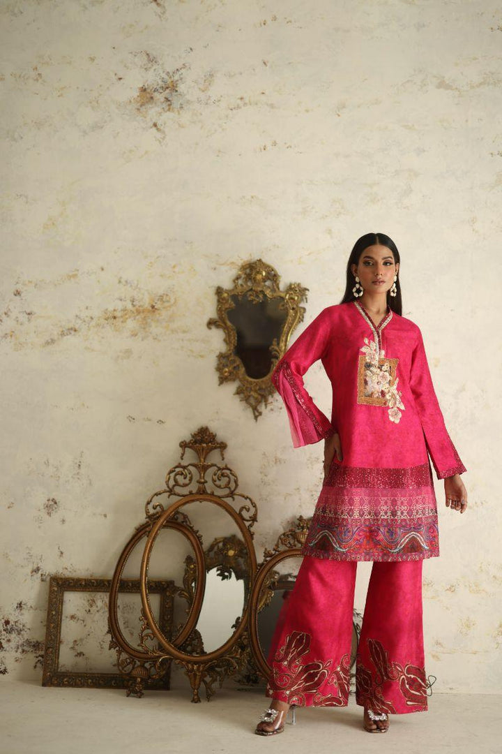 Shamaeel - RE-7 - Pink - Silk - 2 Piece