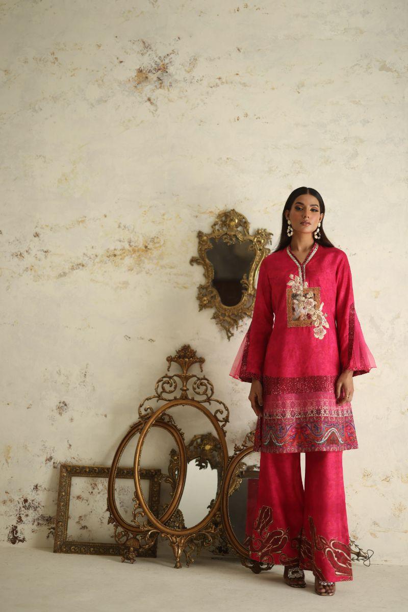 Shamaeel - RE-7 - Pink - Silk - 2 Piece