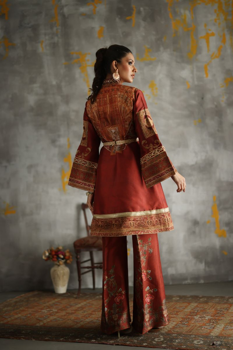 Shamaeel - Crimson-5 - Silk - 2 Piece