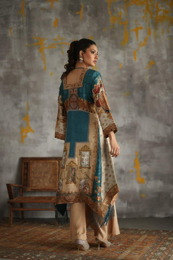 Shamaeel - Azure-5 - Silk - 3 Piece