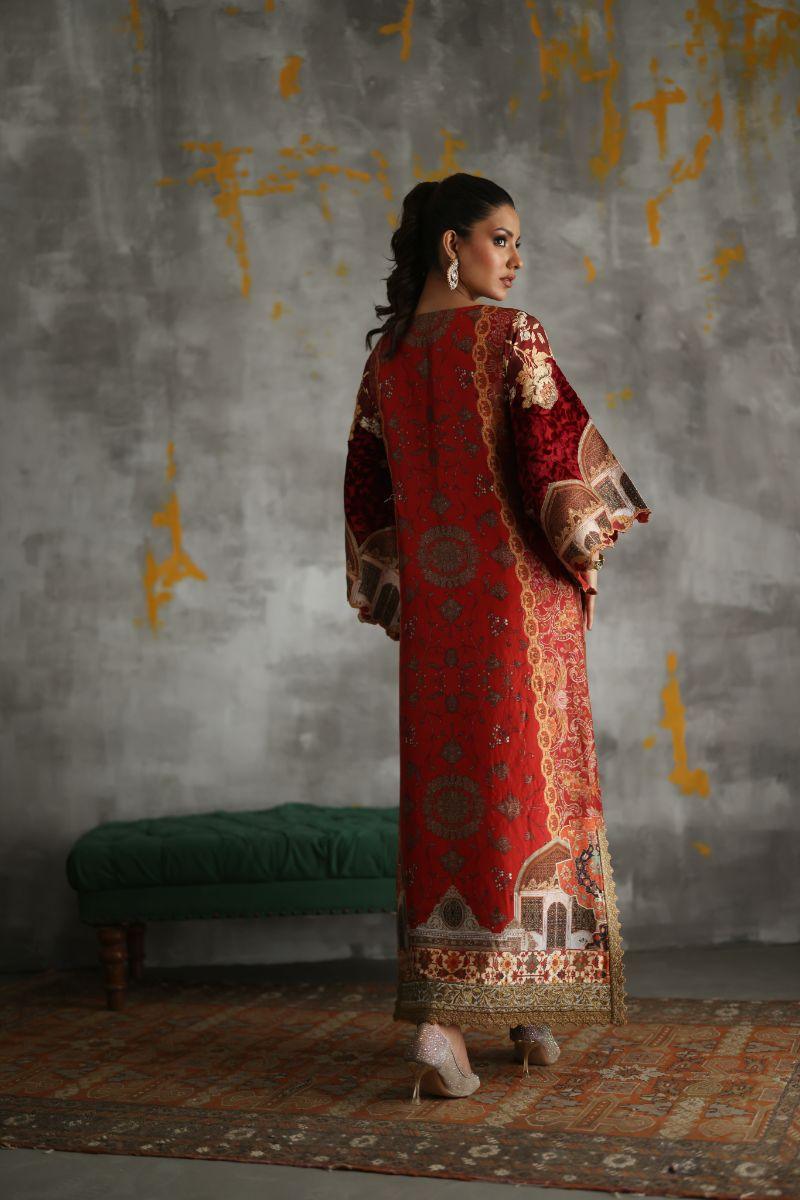 Shamaeel - Crimson-3 - Silk - 3 Piece