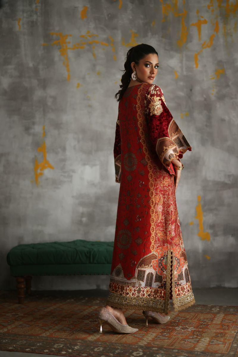 Shamaeel - Crimson-3 - Silk - 3 Piece