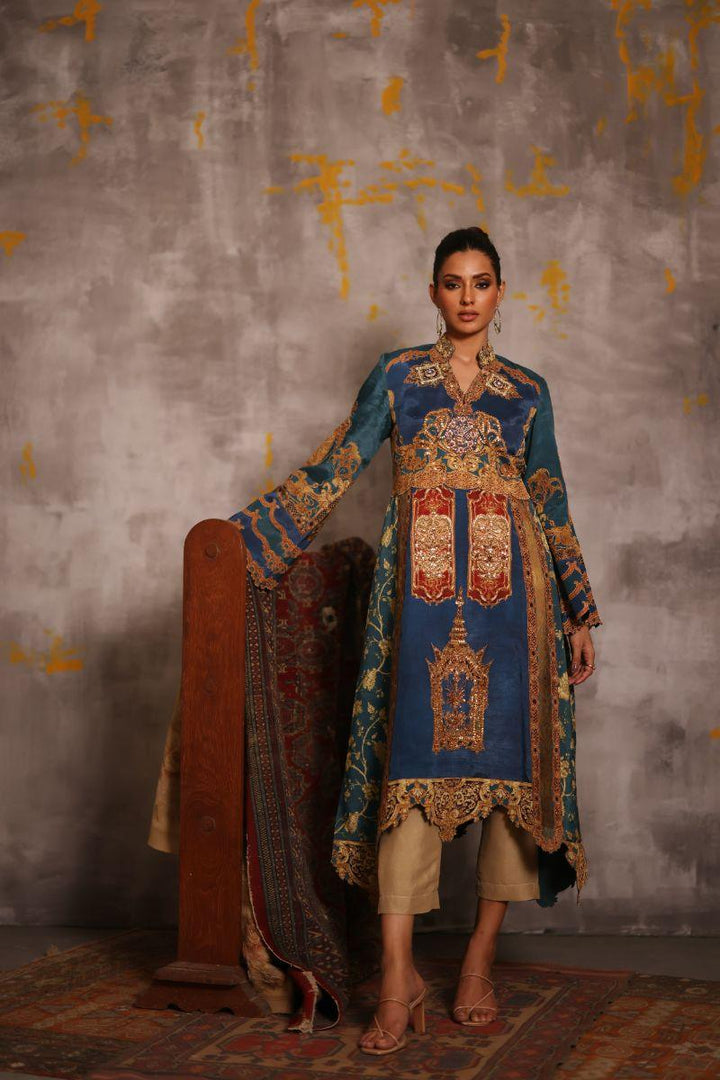 Shamaeel - Azure-6 - Silk - 2 Piece