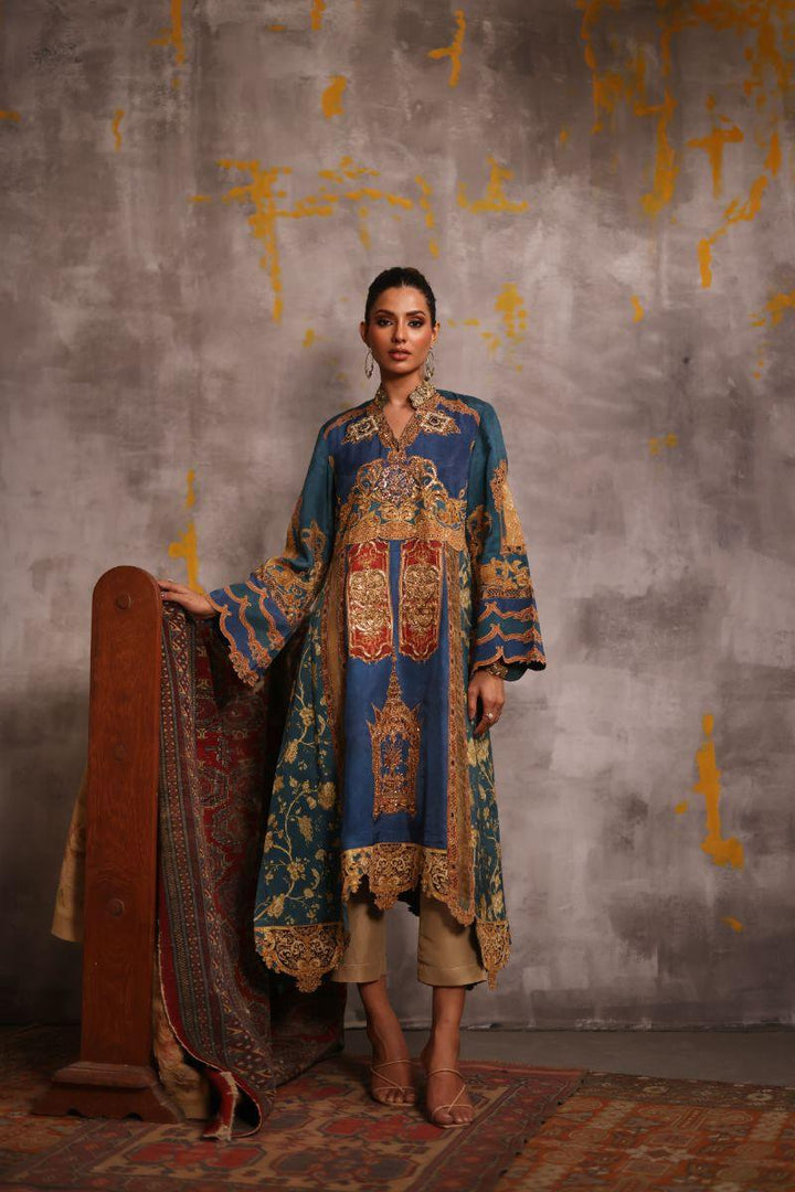 Shamaeel - Azure-6 - Silk - 2 Piece