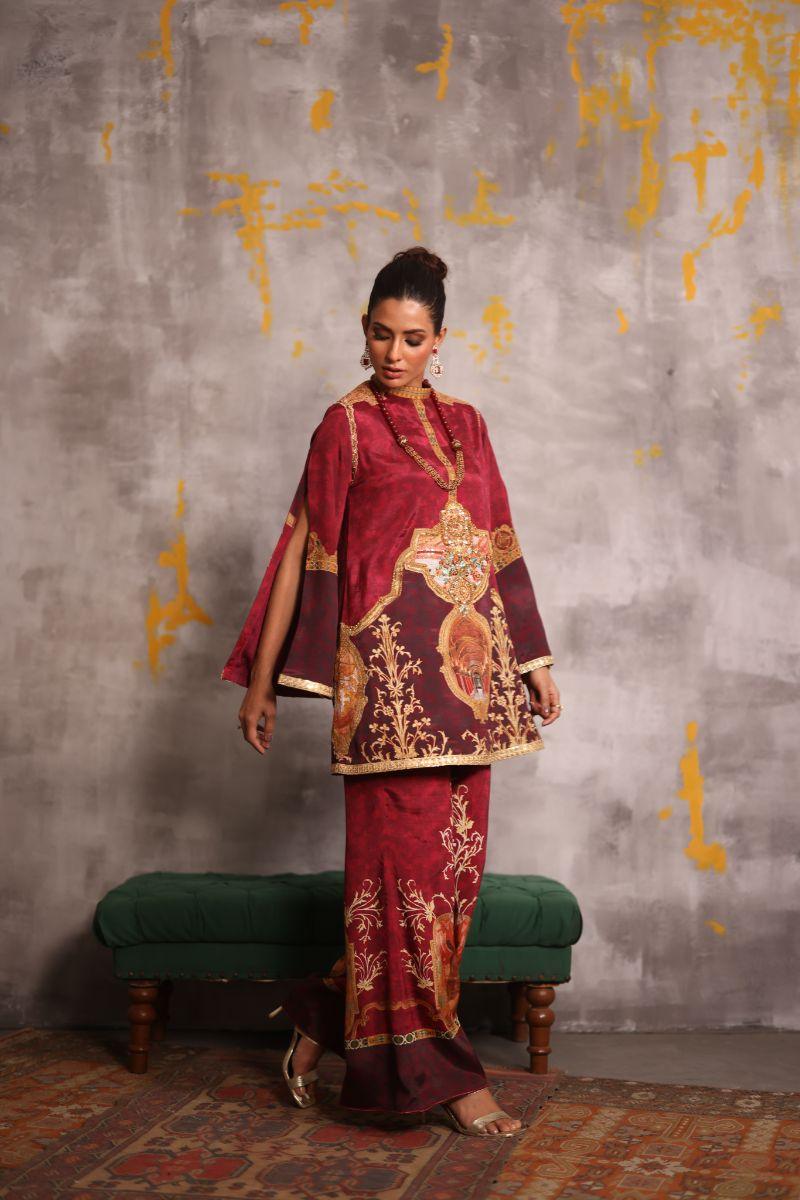 Shamaeel - Crimson-7 - Silk - 2 Piece